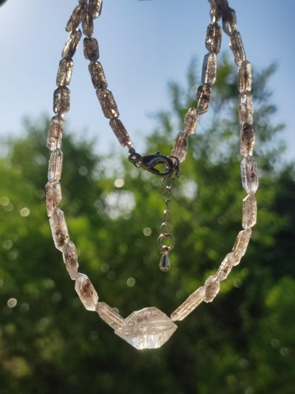 Herkimer Diamant AAA Edelstein Kette roh Anhänger Natur klar Heilstein Kristall Rarität Selten Geschenk Mann Frau Mutter Vater Er Sie Unikat - Art of Nature Berlin