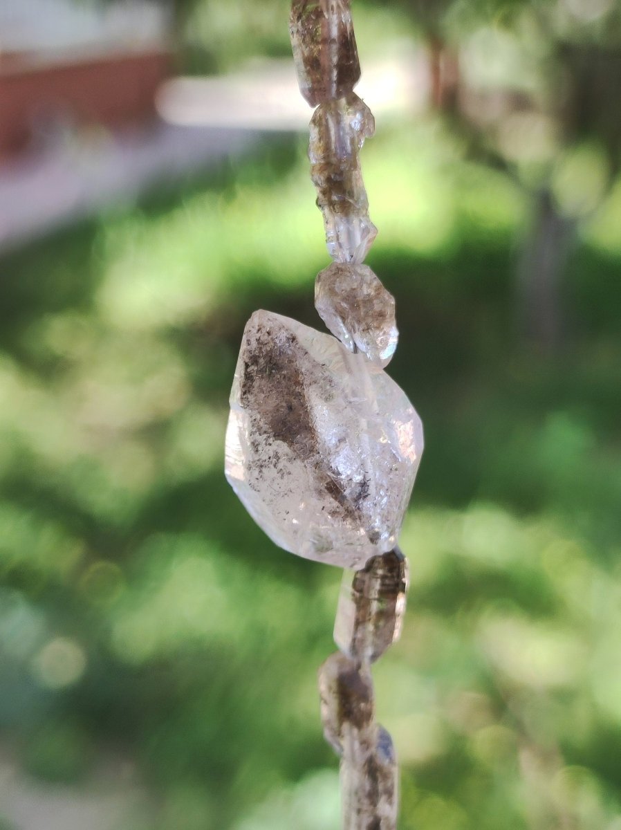 Herkimer Diamant AAA Edelstein Kette roh Anhänger Natur klar Heilstein Kristall Rarität Selten Geschenk Mann Frau Mutter Vater Er Sie Unikat - Art of Nature Berlin