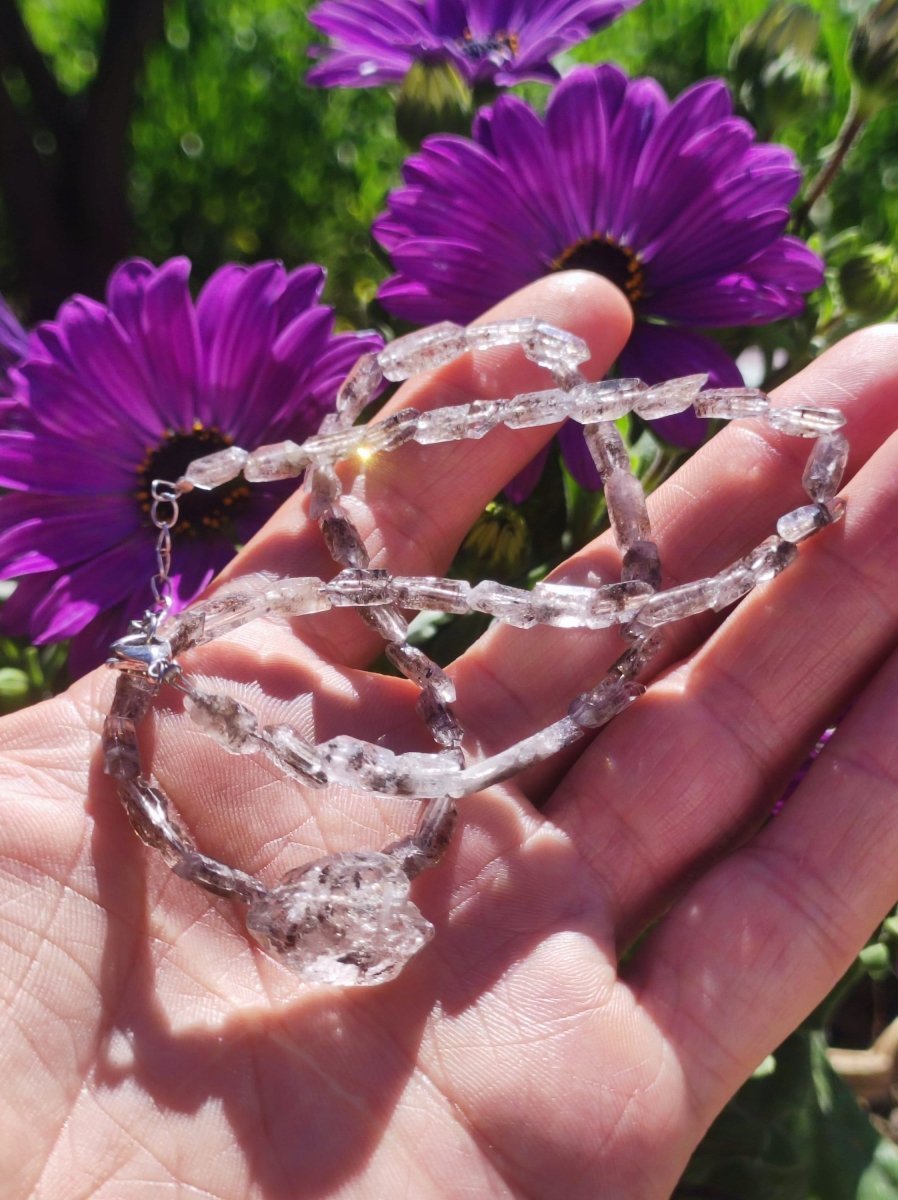 Herkimer Diamant AAA Edelstein Kette roh Anhänger Natur klar Heilstein Kristall Rarität Selten Geschenk Mann Frau Mutter Vater Er Sie Unikat - Art of Nature Berlin