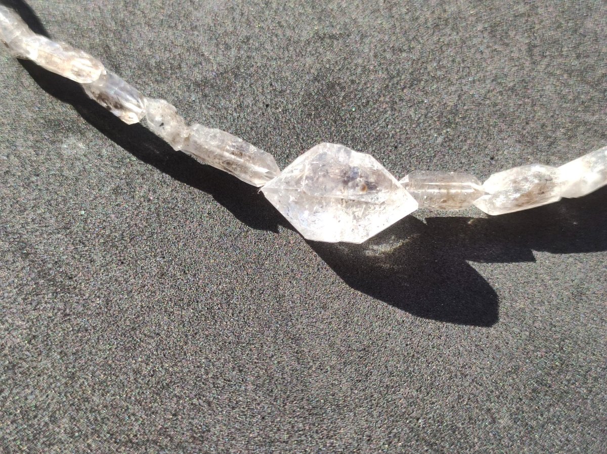 Herkimer Diamant AAA Edelstein Kette roh Anhänger Natur klar Heilstein Kristall Rarität Selten Geschenk Mann Frau Mutter Vater Er Sie Unikat - Art of Nature Berlin