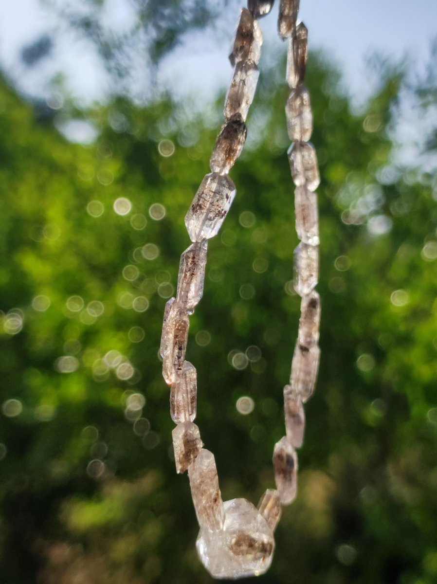 Herkimer Diamant AAA Edelstein Kette roh Anhänger Natur klar Heilstein Kristall Rarität Selten Geschenk Mann Frau Mutter Vater Er Sie Unikat - Art of Nature Berlin