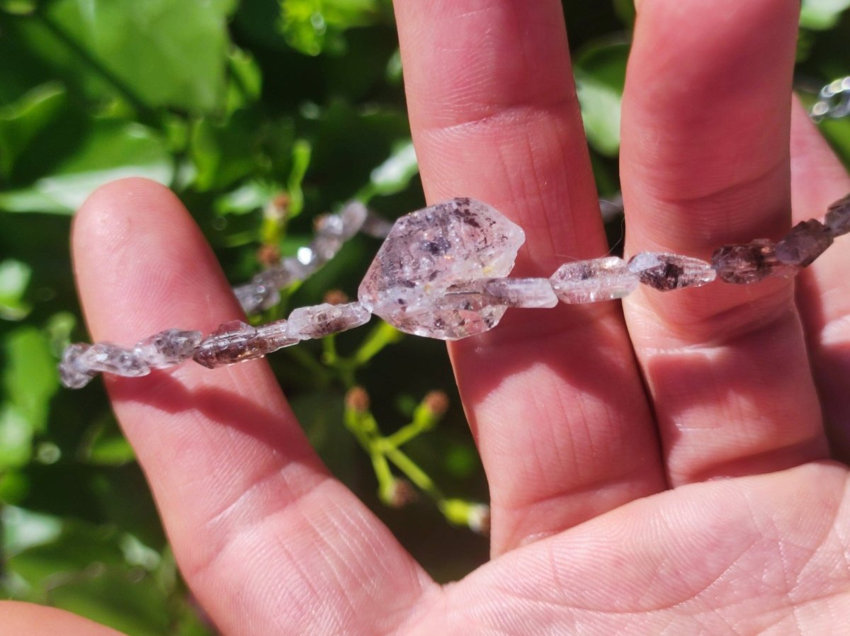 Herkimer Diamant AAA Edelstein Kette roh Anhänger Natur klar Heilstein Kristall Rarität Selten Geschenk Mann Frau Mutter Vater Er Sie Unikat - Art of Nature Berlin