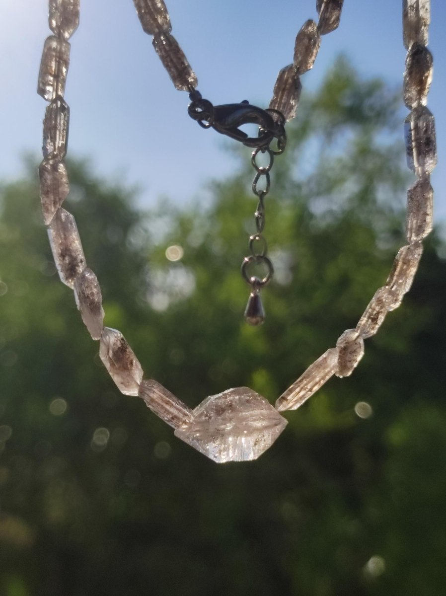 Herkimer Diamant AAA Edelstein Kette roh Anhänger Natur klar Heilstein Kristall Rarität Selten Geschenk Mann Frau Mutter Vater Er Sie Unikat - Art of Nature Berlin