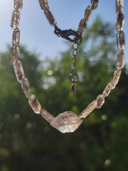 Herkimer Diamant AAA Edelstein Kette roh Anhänger Natur klar Heilstein Kristall Rarität Selten Geschenk Mann Frau Mutter Vater Er Sie Unikat - Art of Nature Berlin