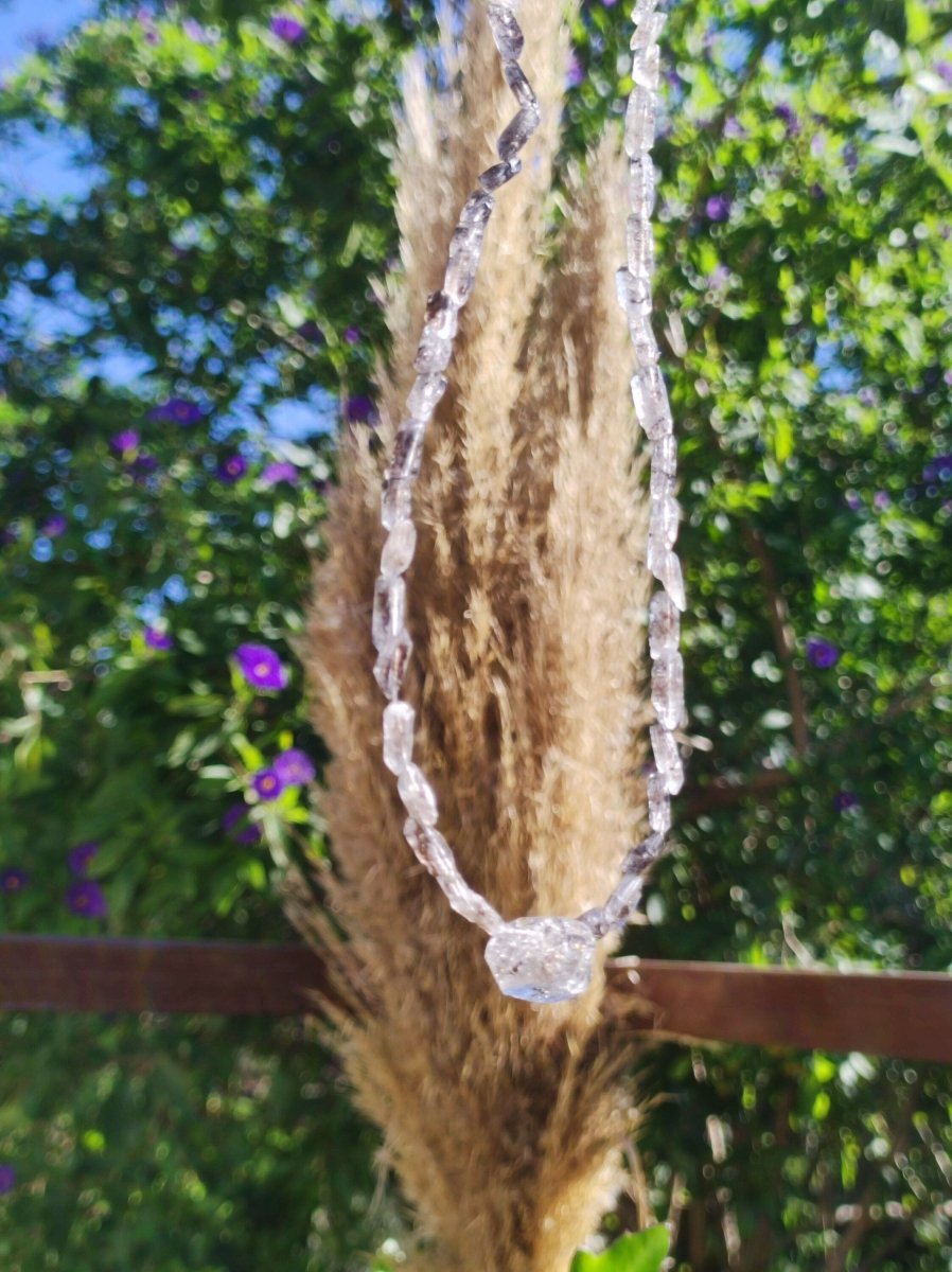 Herkimer Diamant AAA Edelstein Kette roh Anhänger Natur klar Heilstein Kristall Rarität Selten Geschenk Mann Frau Mutter Vater Er Sie Unikat - Art of Nature Berlin