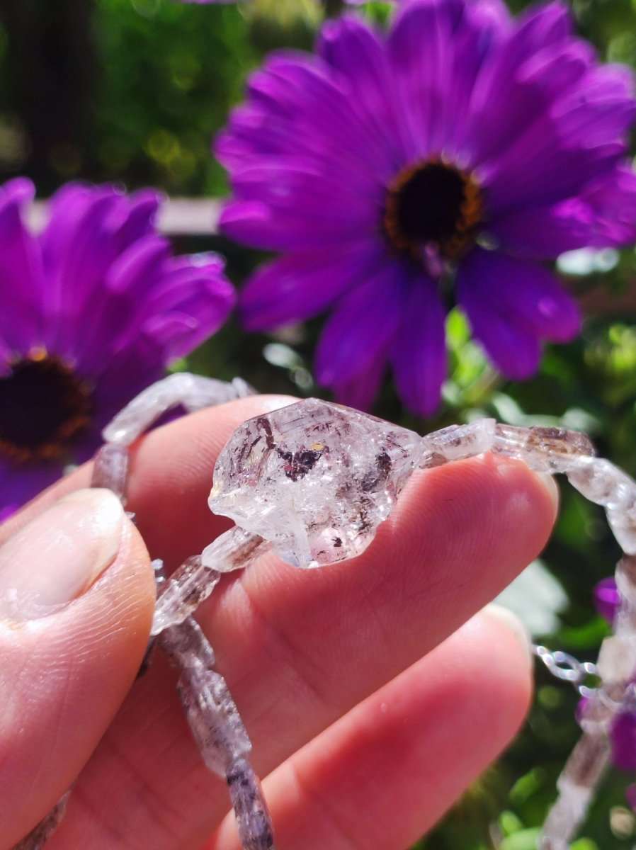 Herkimer Diamant AAA Edelstein Kette roh Anhänger Natur klar Heilstein Kristall Rarität Selten Geschenk Mann Frau Mutter Vater Er Sie Unikat - Art of Nature Berlin