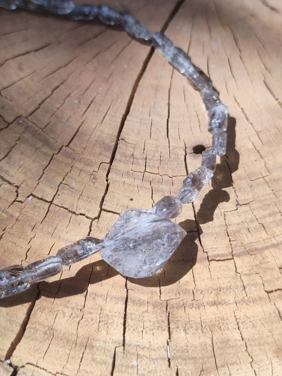 Herkimer Diamant AAA Edelstein Kette roh Anhänger Natur klar Heilstein Kristall Rarität Selten Geschenk Mann Frau Mutter Vater Er Sie Unikat - Art of Nature Berlin