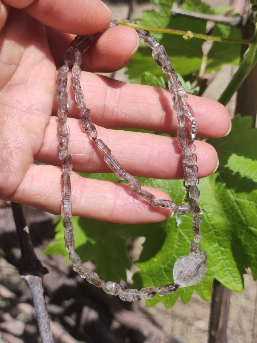 Herkimer Diamant AAA Edelstein Kette roh Anhänger Natur klar Heilstein Kristall Rarität Selten Geschenk Mann Frau Mutter Vater Er Sie Unikat - Art of Nature Berlin