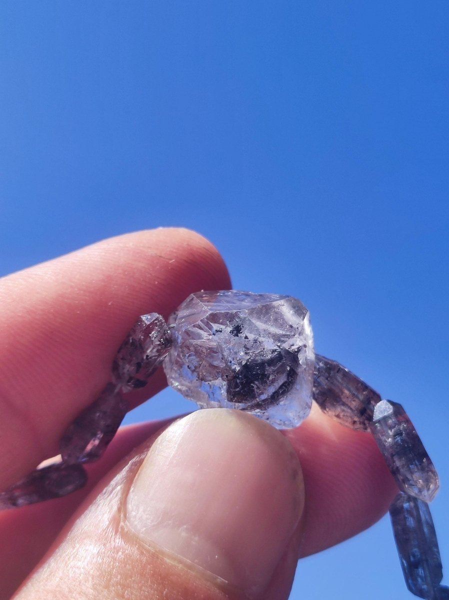 Herkimer Diamant AAA Edelstein Kette roh Anhänger Natur klar Heilstein Kristall Rarität Selten Geschenk Mann Frau Mutter Vater Er Sie Unikat - Art of Nature Berlin