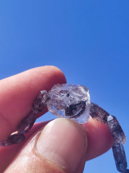 Herkimer Diamant AAA Edelstein Kette roh Anhänger Natur klar Heilstein Kristall Rarität Selten Geschenk Mann Frau Mutter Vater Er Sie Unikat - Art of Nature Berlin