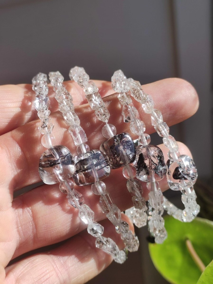 Herkimer Diamant AAA Edelstein Perlen Armband Natur klar Heilstein Kristall Rarität Selten Geschenk Mann Frau Mutter Vater Er Sie - Art of Nature Berlin