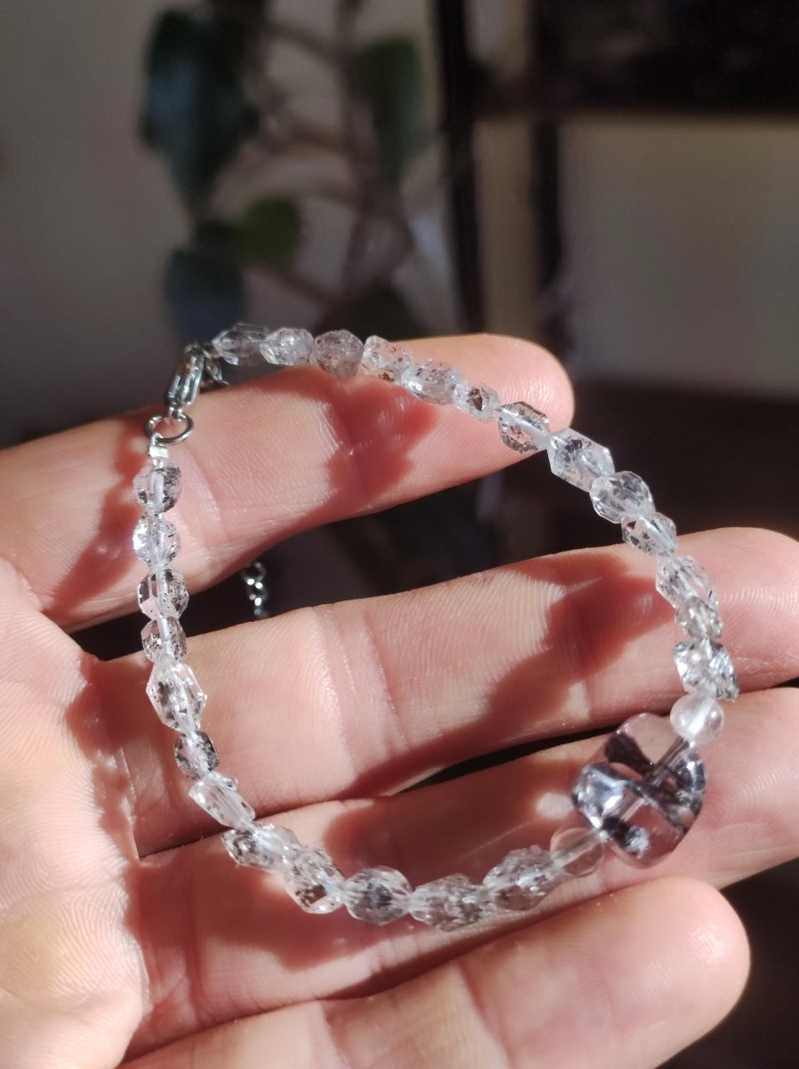 Herkimer Diamant AAA Edelstein Perlen Armband Natur klar Heilstein Kristall Rarität Selten Geschenk Mann Frau Mutter Vater Er Sie - Art of Nature Berlin