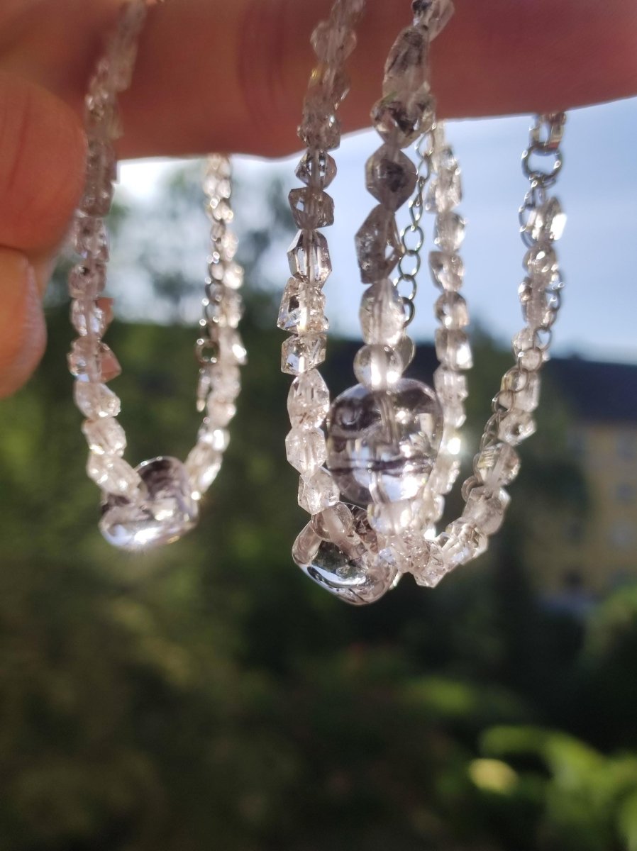 Herkimer Diamant AAA Edelstein Perlen Armband Natur klar Heilstein Kristall Rarität Selten Geschenk Mann Frau Mutter Vater Er Sie - Art of Nature Berlin