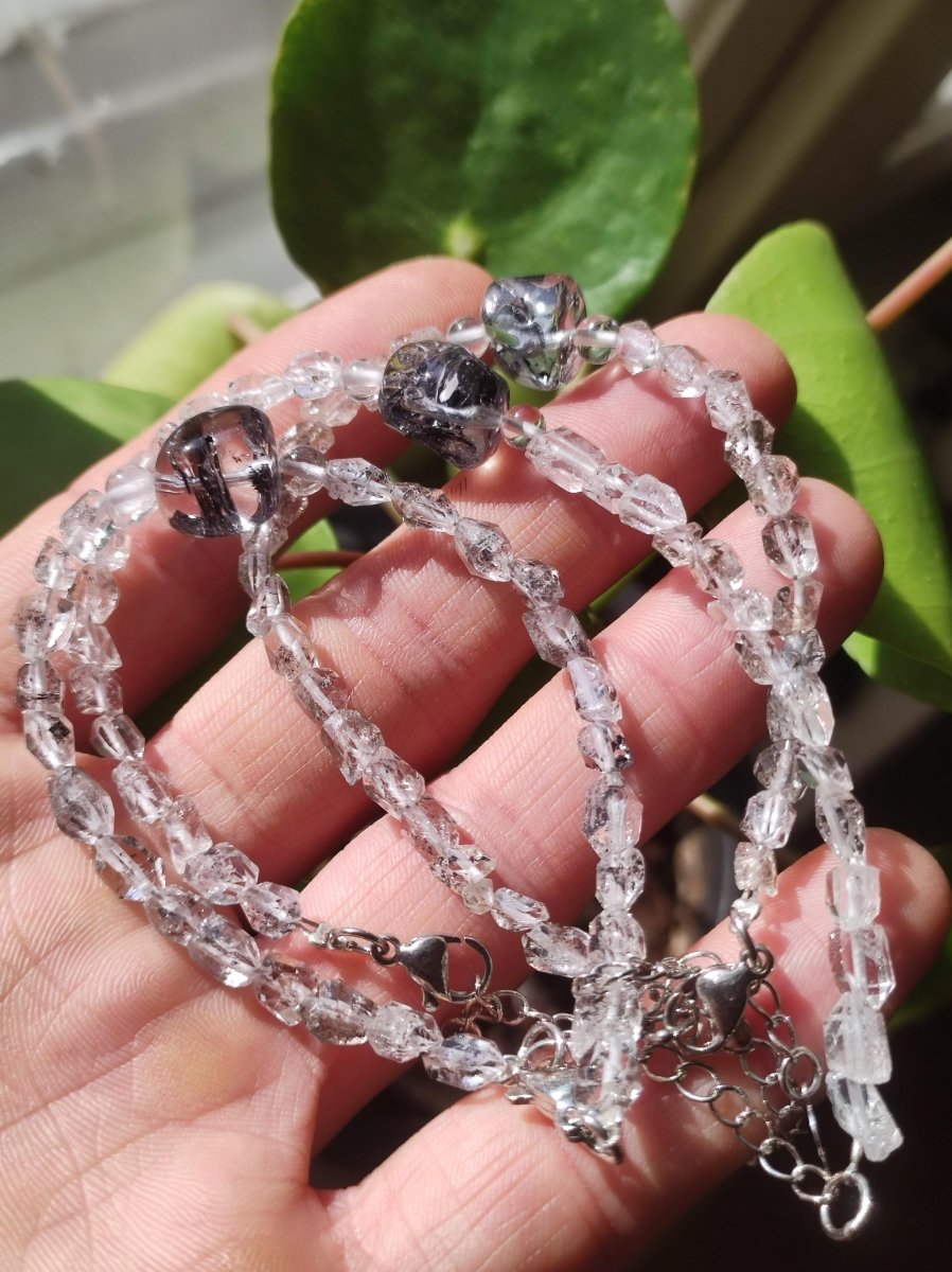 Herkimer Diamant AAA Edelstein Perlen Armband Natur klar Heilstein Kristall Rarität Selten Geschenk Mann Frau Mutter Vater Er Sie - Art of Nature Berlin
