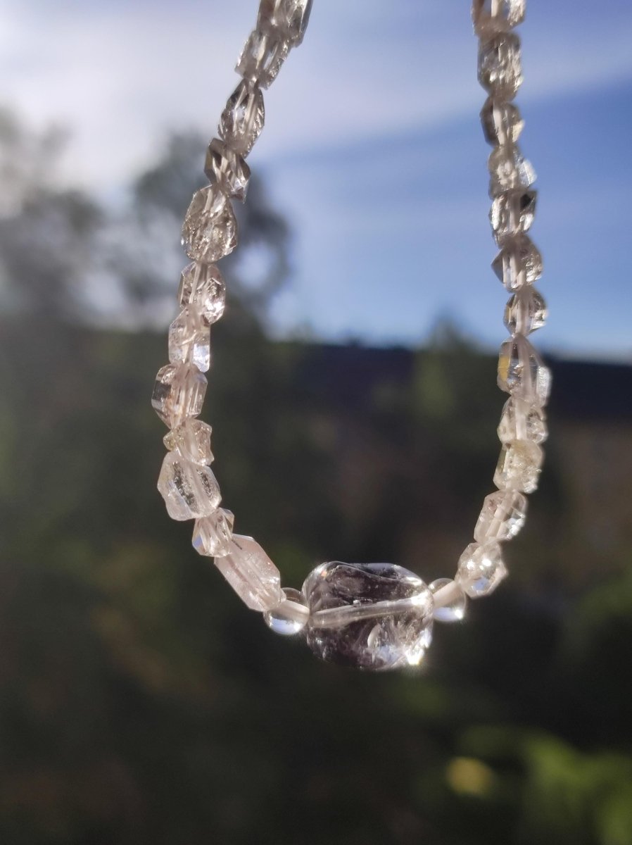 Herkimer Diamant AAA Edelstein Perlen Armband Natur klar Heilstein Kristall Rarität Selten Geschenk Mann Frau Mutter Vater Er Sie - Art of Nature Berlin