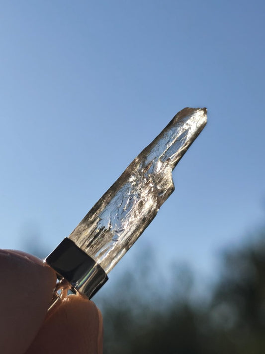 Hiddenit Kette AAA Rarität 925 Sterling Silber Anhänger Edelstein Klar transparent Natur Heilstein Selten Geschenk Mann Frau Er Sie Mineral - Art of Nature Berlin