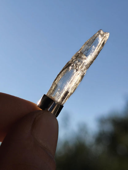 Hiddenit Kette AAA Rarität 925 Sterling Silber Anhänger Edelstein Klar transparent Natur Heilstein Selten Geschenk Mann Frau Er Sie Mineral - Art of Nature Berlin