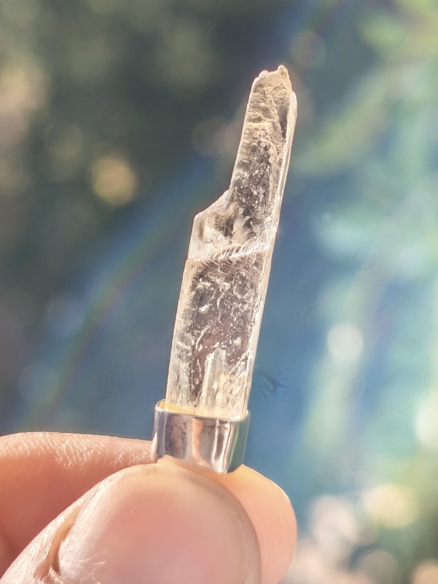 Hiddenit Kette AAA Rarität 925 Sterling Silber Anhänger Edelstein Klar transparent Natur Heilstein Selten Geschenk Mann Frau Er Sie Mineral - Art of Nature Berlin
