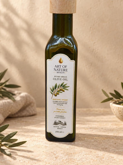 Hochwertiges Olivenöl Extra Nativ 250 ml – Koroneiki aus eigenem Garten auf Rhodos, Griechenland – Fruchtig & Pikant - Art of Nature Berlin