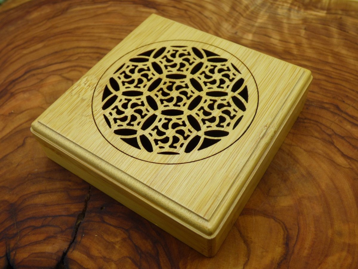 aufbewahrung räucherwerk Holz Mandala Räuchergefäß Weihrauchbrenner Räucherwerk Kräuter Orient – Art of Nature Berlin