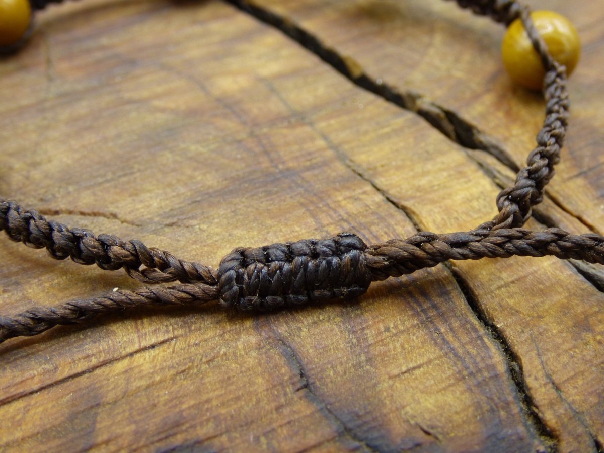 Holz Stein Spitze ~ Edelstein Makramee Armband ~ GOA ~ Hippie ~Boho ~Ethno ~Indie ~Nature ~Heilstein - Art of Nature Berlin