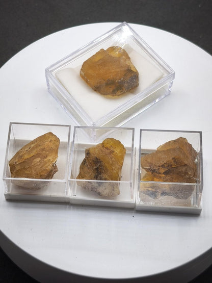 Honigopal Rohsteine aus Tansania – 4 Unikate zur Auswahl – 26–29 mm Mineralien Sammler Stufen Edelstein Deko Kristall Heilstein Geschenk - Art of Nature Berlin
