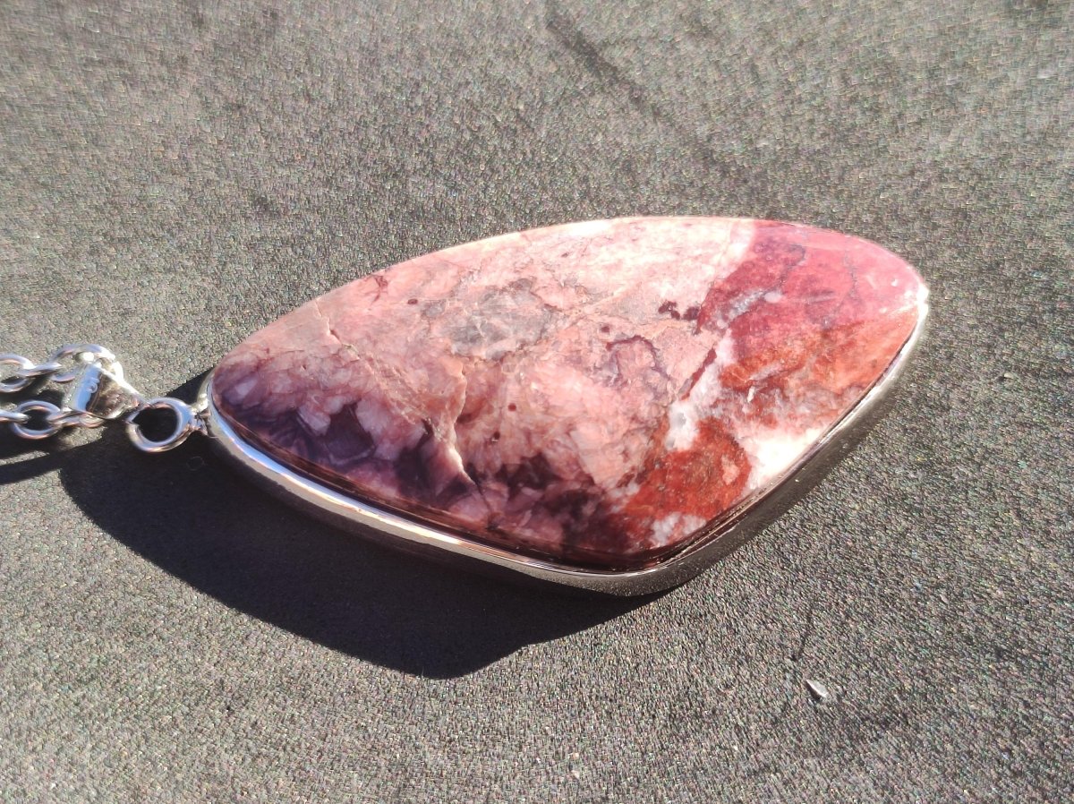 Huanucite - Roter Jaspis 925 Silber Edelstein Kette Heilstein Natur Braun Rarität Edel Mann Frau Geschenk Er Sie Freund Energie Kraft Glück - Art of Nature Berlin