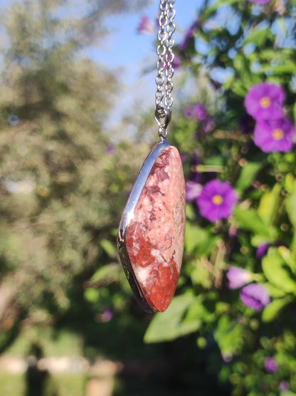 Huanucite - Roter Jaspis 925 Silber Edelstein Kette Heilstein Natur Braun Rarität Edel Mann Frau Geschenk Er Sie Freund Energie Kraft Glück - Art of Nature Berlin