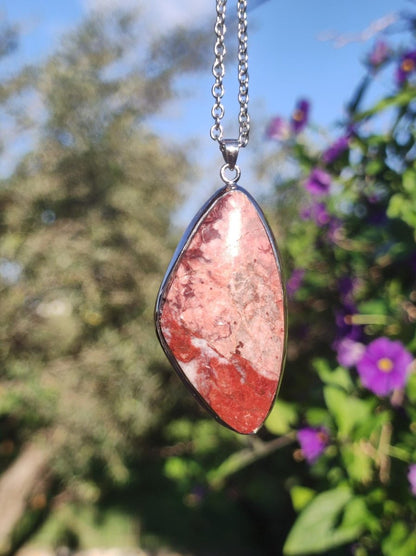 Huanucite - Roter Jaspis 925 Silber Edelstein Kette Heilstein Natur Braun Rarität Edel Mann Frau Geschenk Er Sie Freund Energie Kraft Glück - Art of Nature Berlin