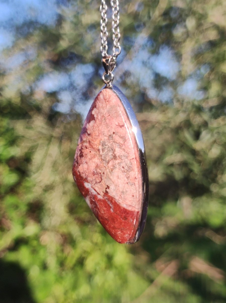 Huanucite - Roter Jaspis 925 Silber Edelstein Kette Heilstein Natur Braun Rarität Edel Mann Frau Geschenk Er Sie Freund Energie Kraft Glück - Art of Nature Berlin