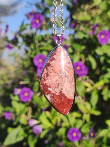 Huanucite - Roter Jaspis 925 Silber Edelstein Kette Heilstein Natur Braun Rarität Edel Mann Frau Geschenk Er Sie Freund Energie Kraft Glück - Art of Nature Berlin