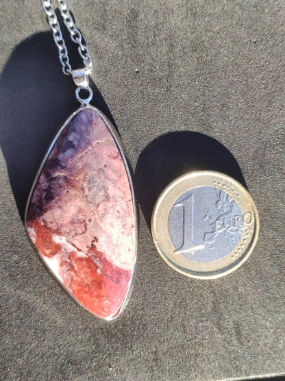 Huanucite - Roter Jaspis 925 Silber Edelstein Kette Heilstein Natur Braun Rarität Edel Mann Frau Geschenk Er Sie Freund Energie Kraft Glück - Art of Nature Berlin