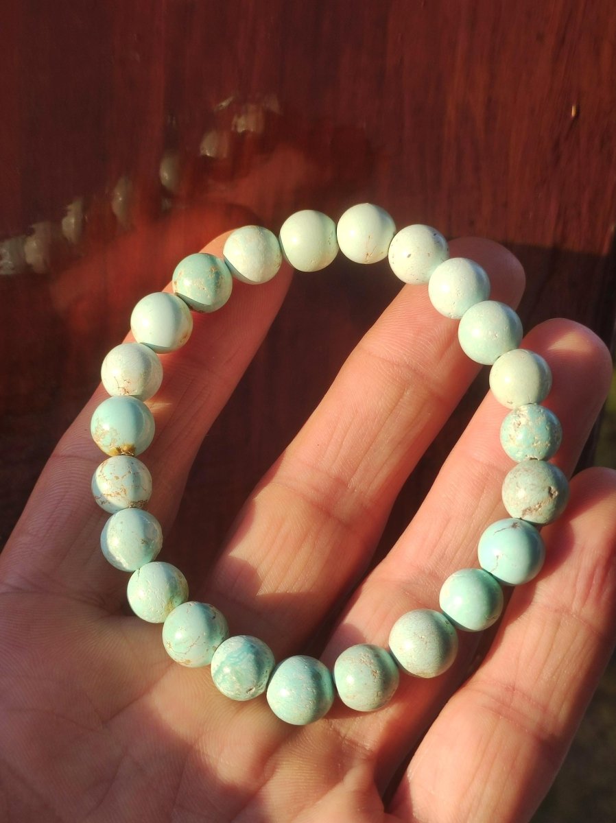 Hubei TÜRKIS 100% natürlich - Stretch Edelstein Armband blau Natur Rarität Heilstein Schmuck Qualität Geschenk Frau Mutter Mann Er Sie - Art of Nature Berlin