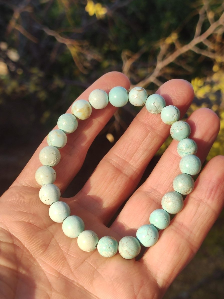 Hubei TÜRKIS 100% natürlich - Stretch Edelstein Armband blau Natur Rarität Heilstein Schmuck Qualität Geschenk Frau Mutter Mann Er Sie - Art of Nature Berlin