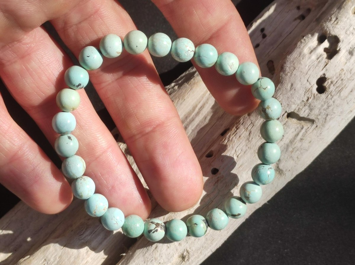 Hubei TÜRKIS 100% natürlich ~ Stretch Edelstein Armband ~GOA ~Hippie ~Vintage ~Boho ~Indie ~Ethno ~Heilstein - Art of Nature Berlin