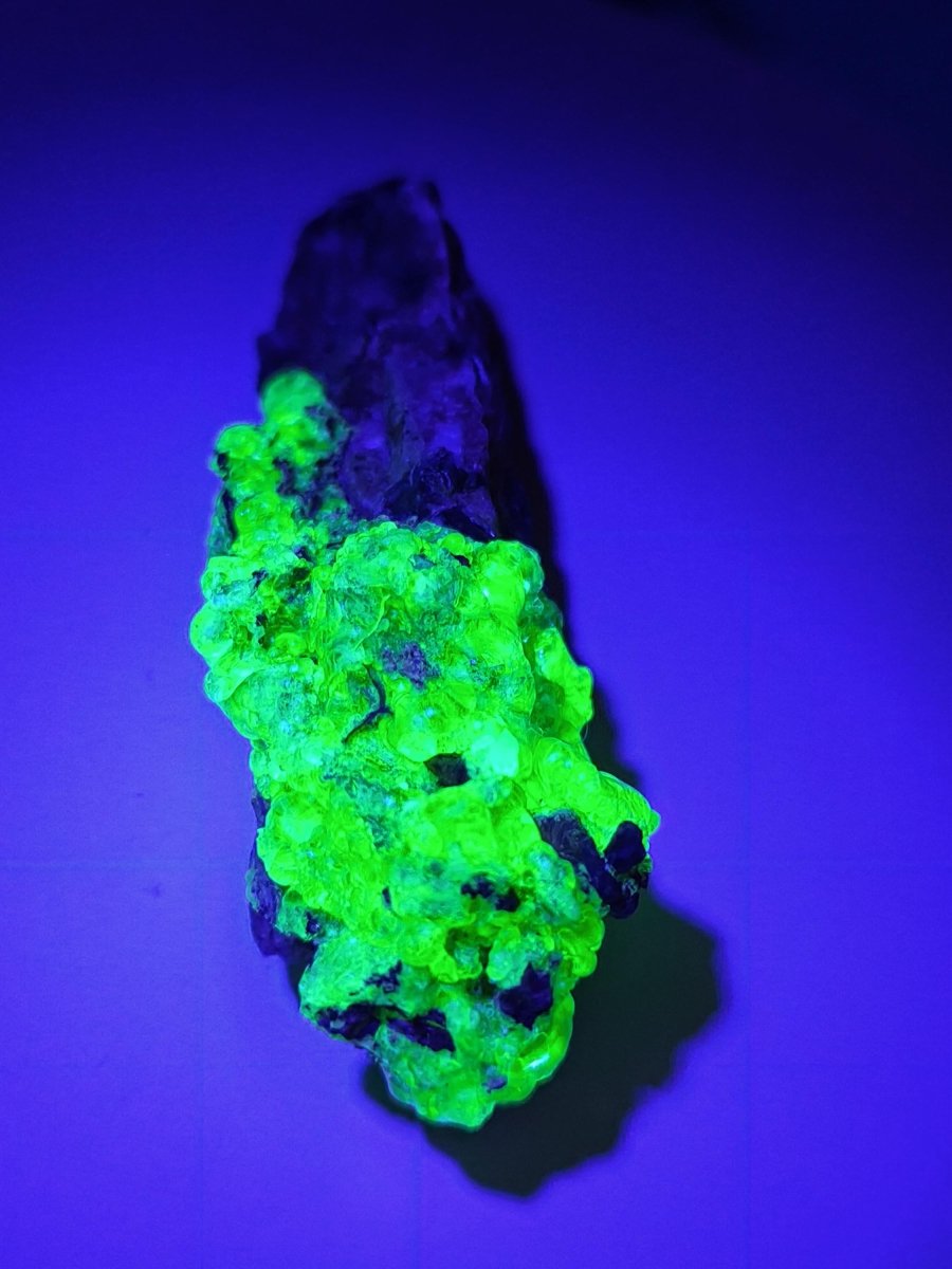 Hyalit Opal Namibia | UV aktiver Hyalit mit neongrüner Fluoreszenz | Traubige Mineralstufe Erongo| Sammler mineral Kristall Rarität - Art of Nature Berlin