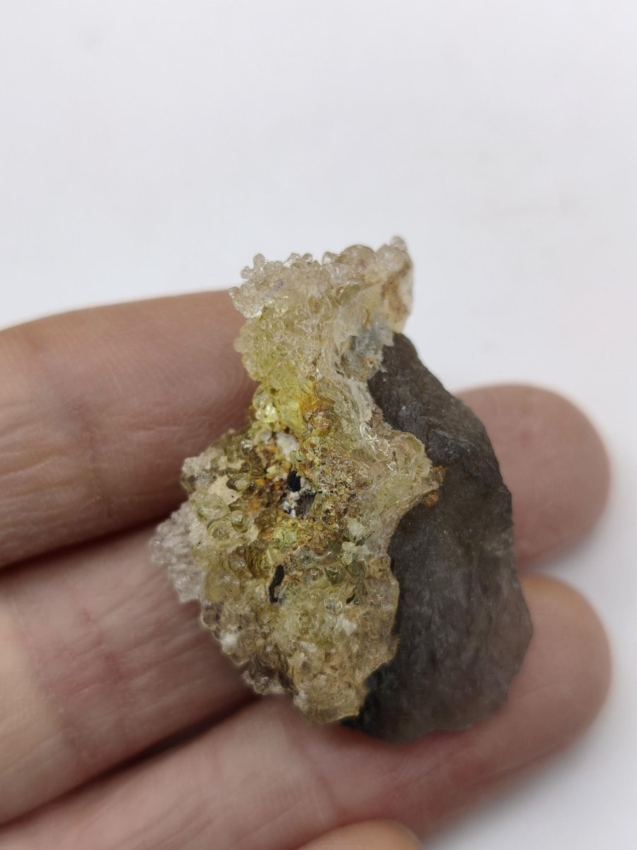 Hyalit Opal Namibia | UV aktiver Hyalit mit neongrüner Fluoreszenz | Traubige Mineralstufe Erongo| Sammler mineral Kristall Rarität - Art of Nature Berlin