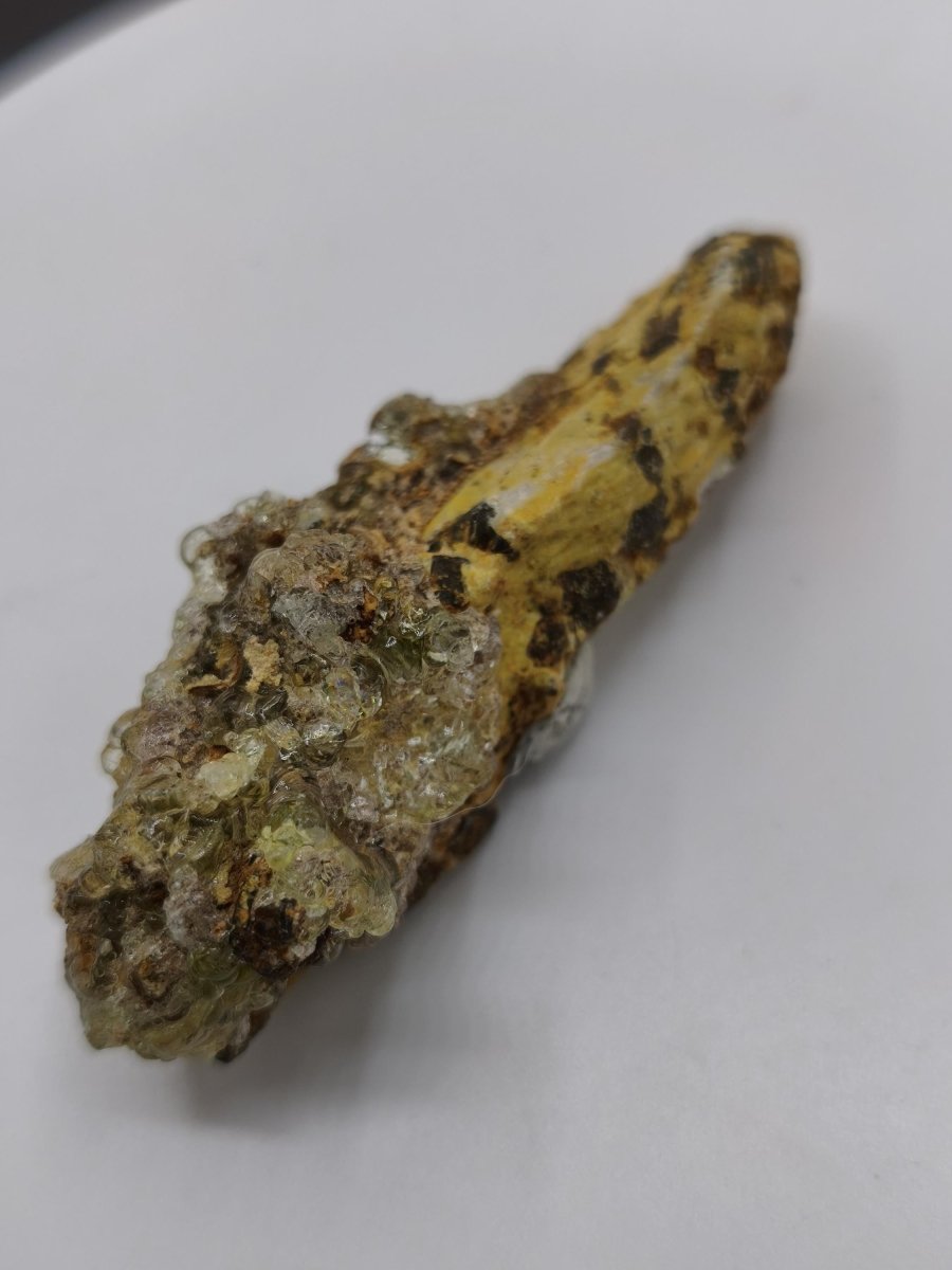 Hyalit Opal Namibia | UV aktiver Hyalit mit neongrüner Fluoreszenz | Traubige Mineralstufe Erongo| Sammler mineral Kristall Rarität - Art of Nature Berlin