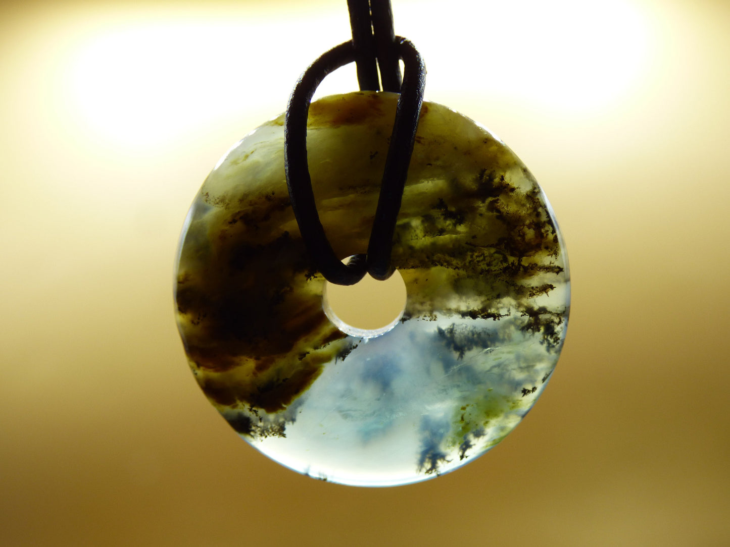 Opale Andine Opale Bleu ~ Collier de pierres précieuses HIPPIE GOA Boho Ethno Nature Donut Protection Symbole Pierre de guérison Chakra Collecteur Minéral Rareté Homme Femme