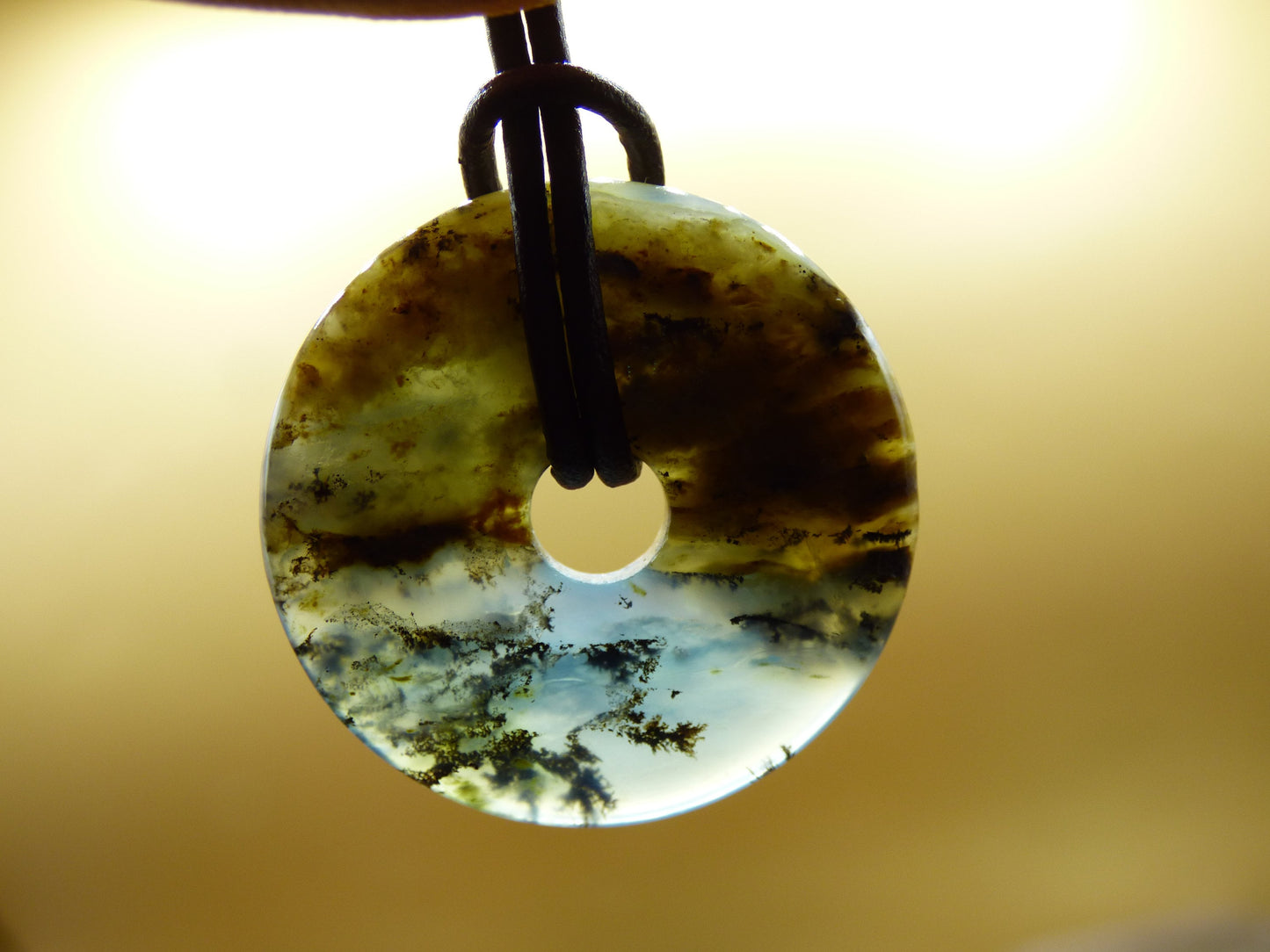 Opale Andine Opale Bleu ~ Collier de pierres précieuses HIPPIE GOA Boho Ethno Nature Donut Protection Symbole Pierre de guérison Chakra Collecteur Minéral Rareté Homme Femme