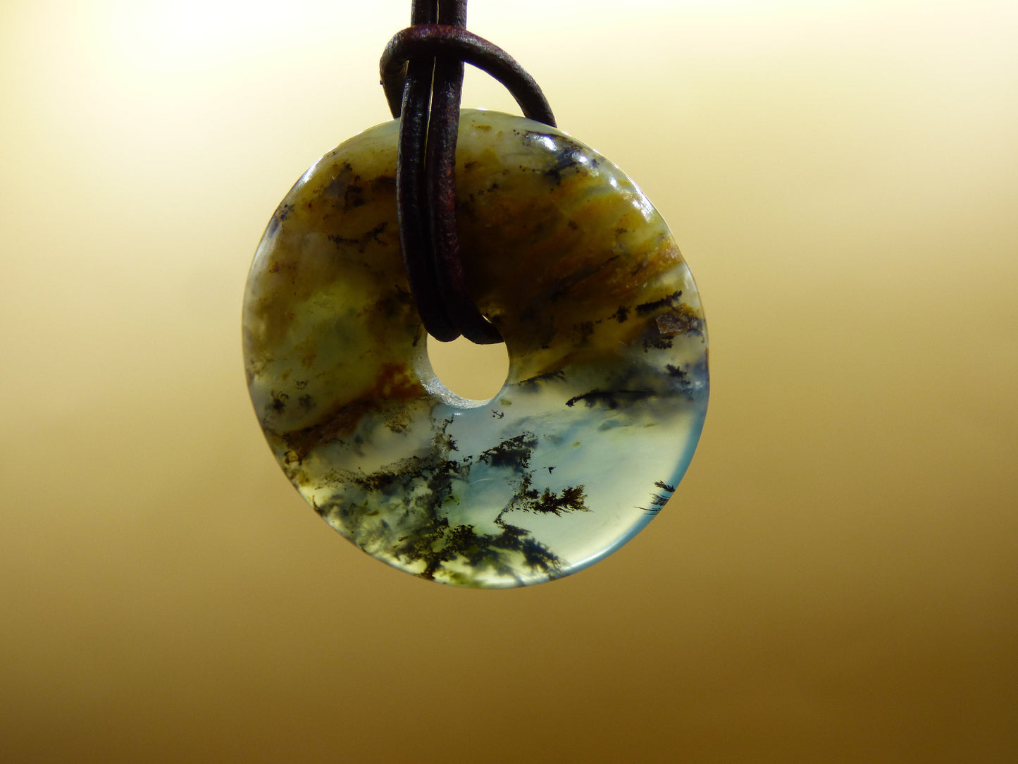 Opale Andine Opale Bleu ~ Collier de pierres précieuses HIPPIE GOA Boho Ethno Nature Donut Protection Symbole Pierre de guérison Chakra Collecteur Minéral Rareté Homme Femme