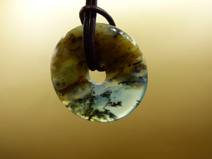 Opale Andine Opale Bleu ~ Collier de pierres précieuses HIPPIE GOA Boho Ethno Nature Donut Protection Symbole Pierre de guérison Chakra Collecteur Minéral Rareté Homme Femme