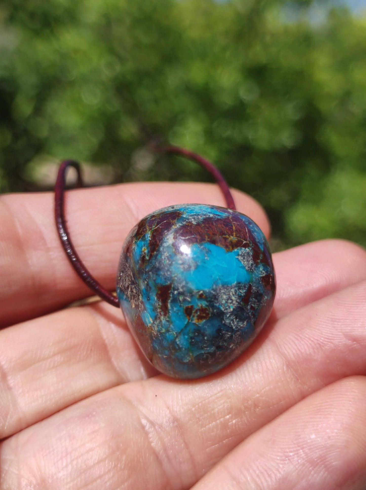 Chrysocoll Chrysocolla Chrysocolla Gemstone Necklace Healing Stone He She Man Woman Luck HIPPIE GOA Boho Tibet Ethno Nature Rarity Gift Rare