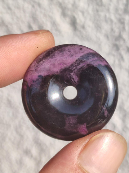 Sugilite protection donut gemstone crystal healing stone rarity rare collector sugilite purple pendant round gift man woman he her friend violet