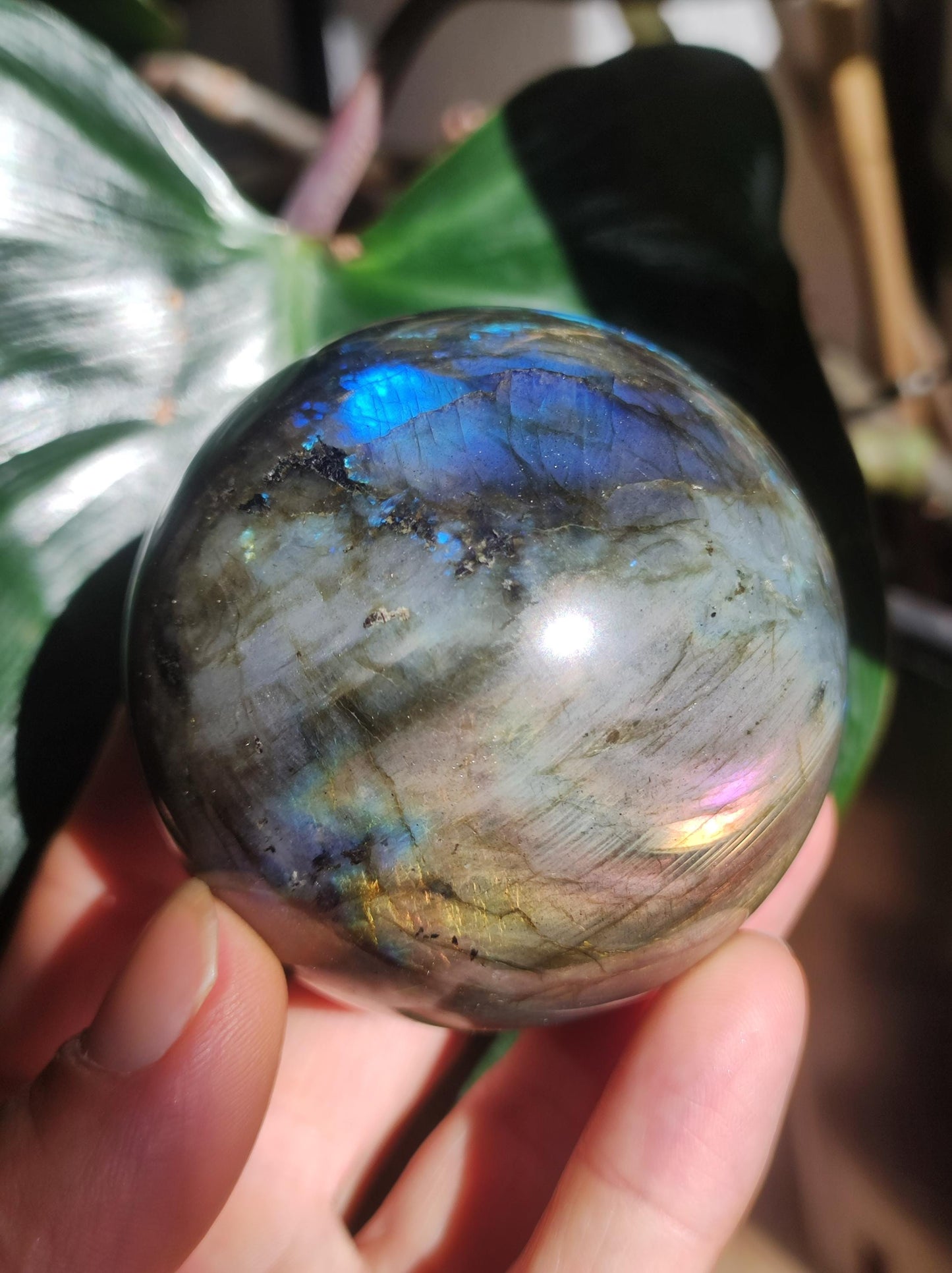 Labradorite – Boule de pierres précieuses décoratives, sphère de massage, boule de jeu en cristal, méditation, pierre de guérison, cadeau pour femme et homme, pour sa maison, l'énergie, le rêve vivant