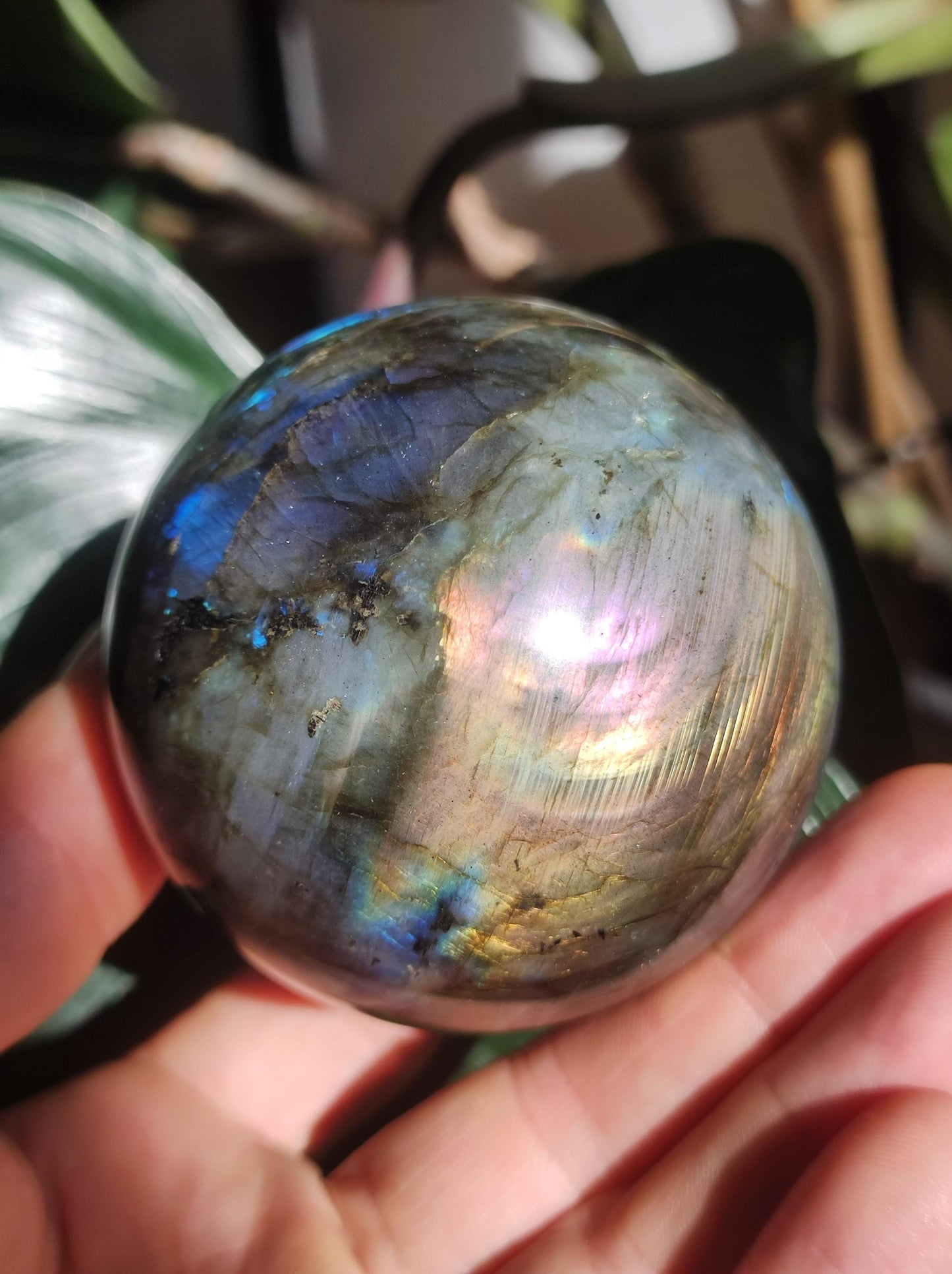 Labradorite – Boule de pierres précieuses décoratives, sphère de massage, boule de jeu en cristal, méditation, pierre de guérison, cadeau pour femme et homme, pour sa maison, l'énergie, le rêve vivant