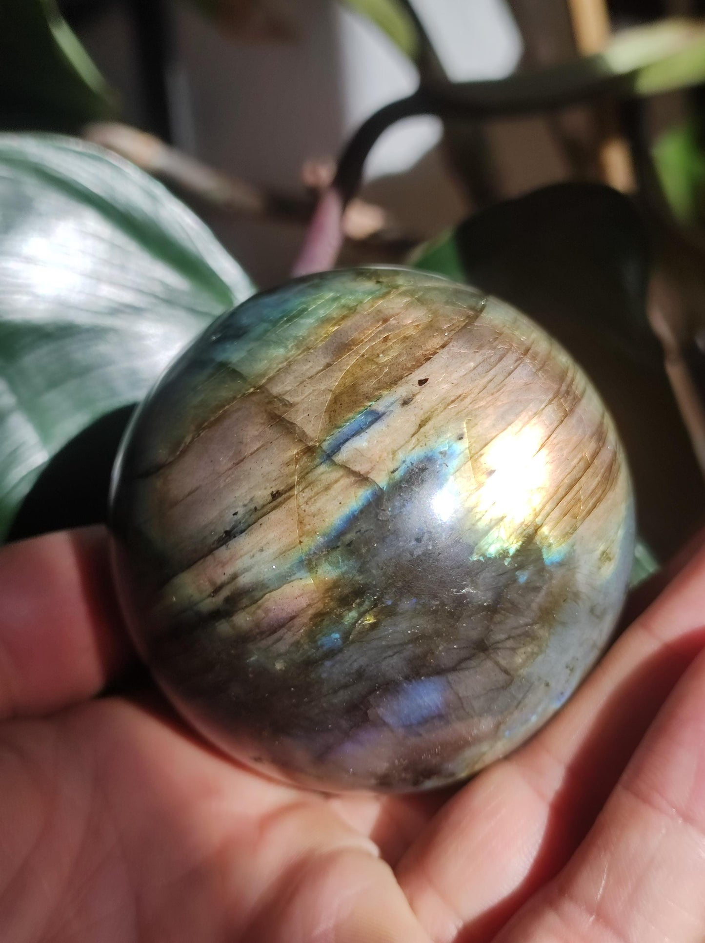 Labradorite – Boule de pierres précieuses décoratives, sphère de massage, boule de jeu en cristal, méditation, pierre de guérison, cadeau pour femme et homme, pour sa maison, l'énergie, le rêve vivant