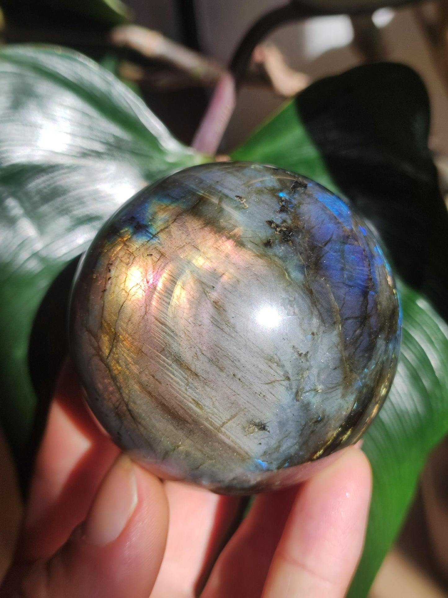 Labradorite – Boule de pierres précieuses décoratives, sphère de massage, boule de jeu en cristal, méditation, pierre de guérison, cadeau pour femme et homme, pour sa maison, l'énergie, le rêve vivant