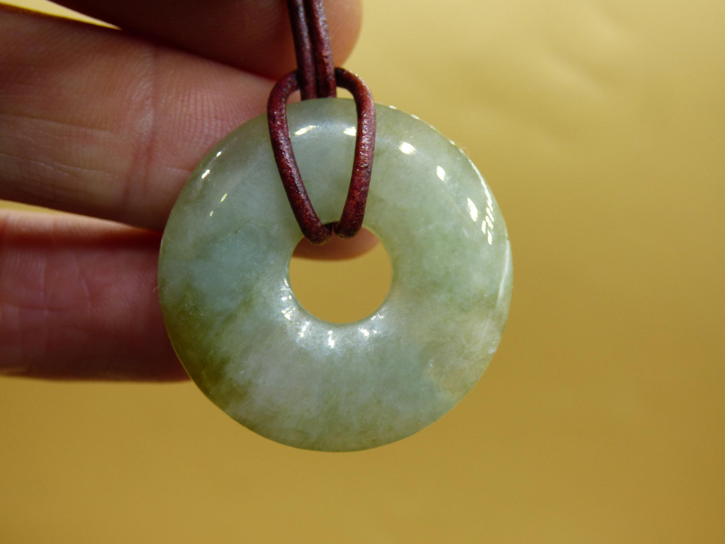 Birmanie Jade Donut *Rarité* ~ Collier de pierres précieuses ~HIPPIE ~GOA ~Boho ~Tibet ~Ethno ~Nature ~Donut ~Symbole de protection ~Pierre de guérison