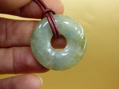 Birmanie Jade Donut *Rarité* ~ Collier de pierres précieuses ~HIPPIE ~GOA ~Boho ~Tibet ~Ethno ~Nature ~Donut ~Symbole de protection ~Pierre de guérison